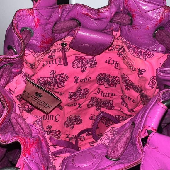 Rare Vintage Pink Juicy Couture Purse Y2K Tote Bag Handbag Daydreamer Velour - Picture 3 of 11